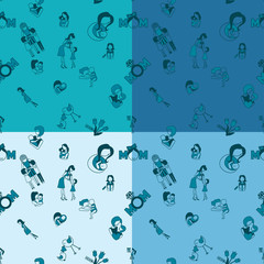 Mothers Day Seamless Pattern