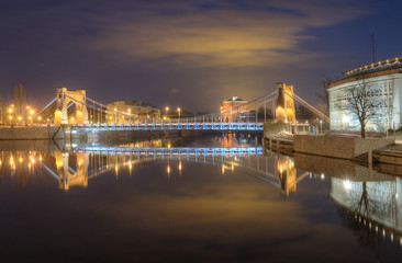 The largest historic bridge of Wroclaw, Poland.