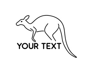 kangaroo animal line logo design illustration