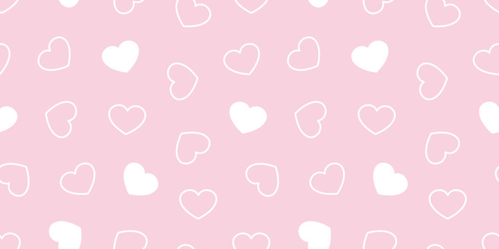 heart isolated valentine Seamless pattern cartoon doodle vector wallpaper background pink