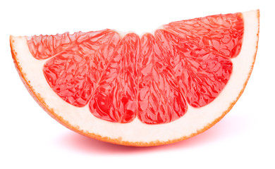 Grapefruit fruit slice isolated on the white background with clipping path. One of the best isolated grapefruits slices that you have seen.
