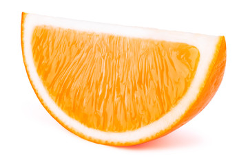 Perfectly retouched orange fruit slice isolated on the white background with clipping path. One of the best isolated oranges slices that you have seen.