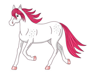 Obraz na płótnie Canvas fabulous pony with a pink mane