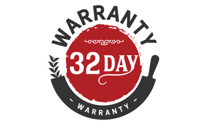 32 days warranty icon vintage 