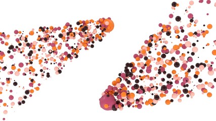 3d illustration of abstract atomic or molecular structures of different size and patterns showing two comets with tails of particles as a background image. Microcosm Series