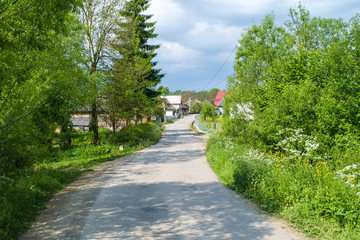 Road into Breb Village in the countryside of Maramures, Romania
