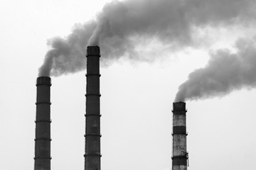 Factory pipes smoke