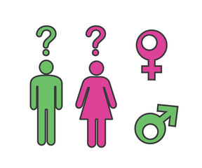 gender male and female cartoon design illustration