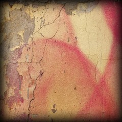 Vintage Old Wall With Urban Graffiti Art Frame Background Texture