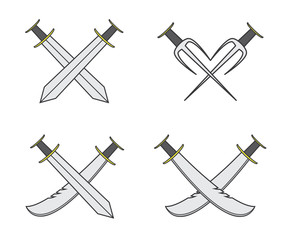 sword set cartoon design illustration