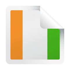 Ivory coast Flag Vector Square Corner Paper Icon