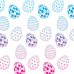 decorative easter eggs celebration pattern vector illustration degrade color line image