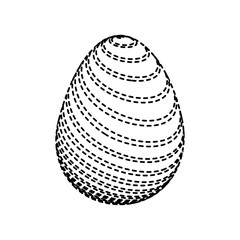 decorative easter egg ornament festive line vector illustration dotted line image