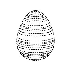 stripes decorative easter egg ornament festive vector illustration dotted line image