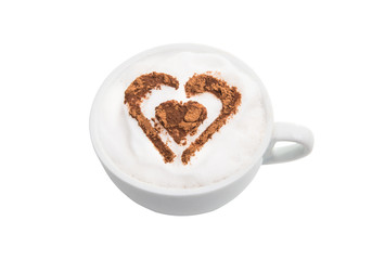 cup of cappuccino isolated