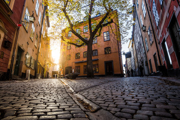 Fototapeta premium Gamla Stan at sunset, Stockholm, Sweden