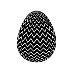 decorative easter egg zig zag ornament vector illustration black and white image