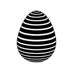 decorative easter egg ornament festive vector illustration black and white image