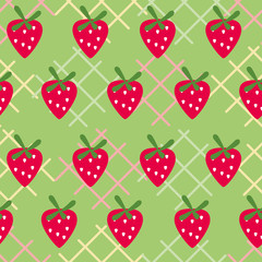 vector seamless pattern red strawberry berry