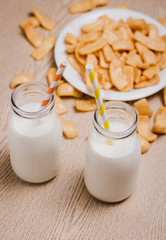 glass of fresh milk on the table