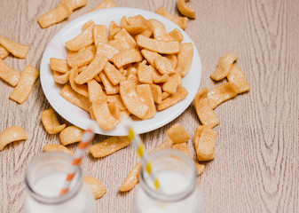 Delicious  snack and milk