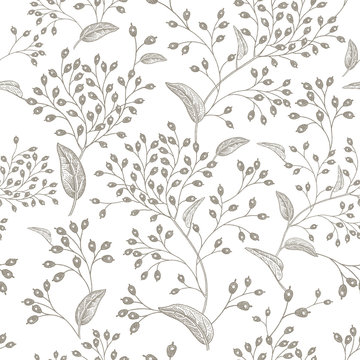 Natural vintage seamless pattern.