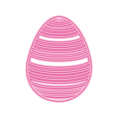 stripes decorative easter egg ornament festive vector illustration pink neon image