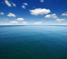 Blue sea water surface
