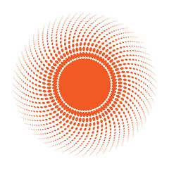Abstract Halftone Sun Design Element. Vector illustration.