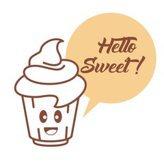 Cake illustration. Sweet cake icon