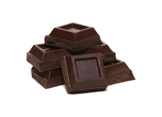 chocolate bars isolated on white