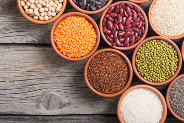 Cereals and beans in bowl