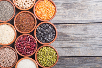Cereals and beans in bowl