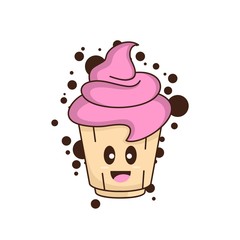 Cake illustration. Sweet cake icon