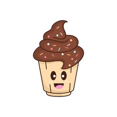 Cake illustration. Sweet cake icon