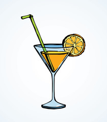 Cocktail. Vector drawing