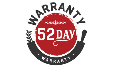 52 days warranty icon vintage 
