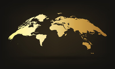 Fototapeta na wymiar Golden world map. Vector illustration.