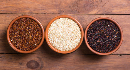 Black , white and red quinoa