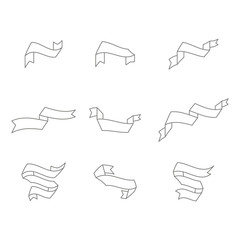 monochrome set with vector banners ribbons for your design