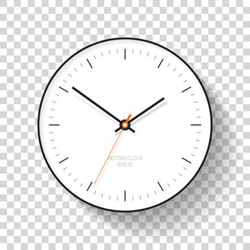 Simple Clock icon in flat style, minimalistic timer on transparent background. Business watch. Vector design element for you project