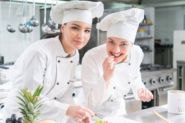 Chef Cooking, Cutting and preparing next plate