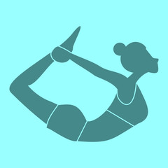 Silhouette of Bow Pose Yoga Posture Vector Illustration