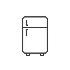 Two door refrigerator outline icon. linear style sign for mobile concept and web design. Freezer simple line vector icon. Symbol, logo illustration. Pixel perfect vector graphics