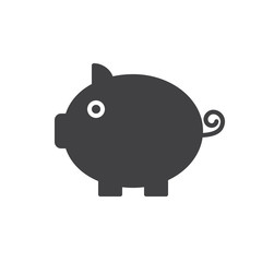 Piggy bank vector icon. filled flat sign for mobile concept and web design. Money box simple solid icon. Symbol, logo illustration. Pixel perfect vector graphics