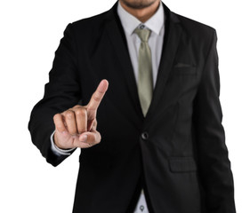 Businessman pointing his finger