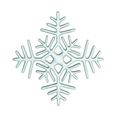 Snowflake. Weather Icon. 3d Rendering Isolated on White Background.