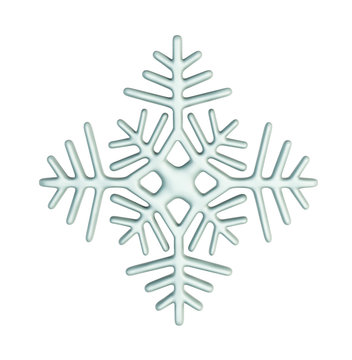 Snowflake. Weather Icon. 3d Rendering Isolated on White Background.