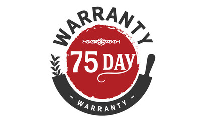 75 days warranty icon vintage rubber stamp guarantee
