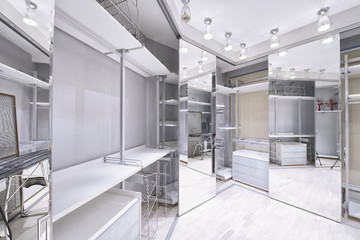 The interior design of the dressing room in a luxury house.